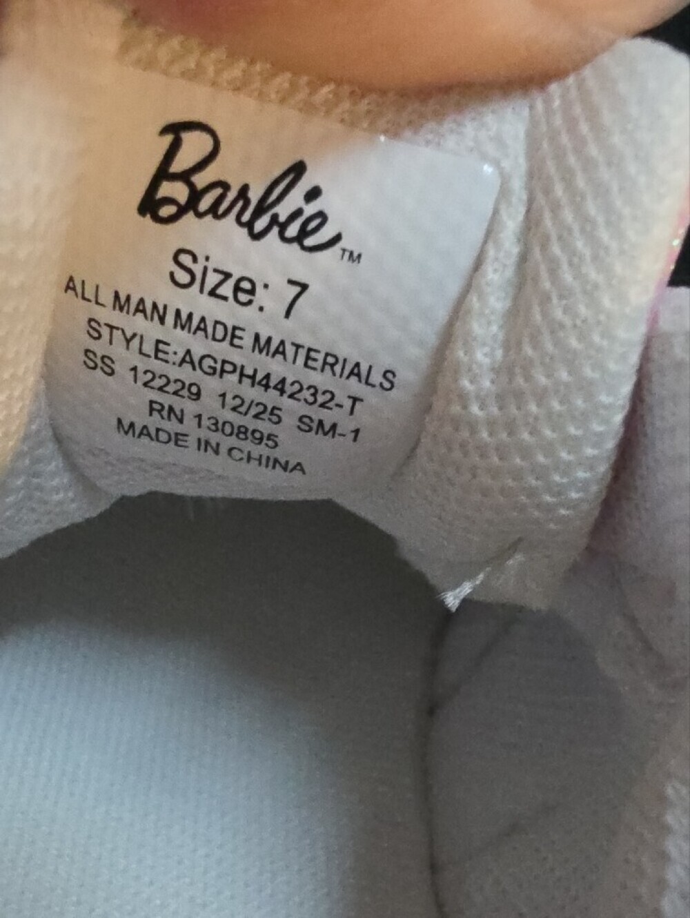 Barbie Pink and White Butterfly Velcro Sneakers - Picture 5 of 11